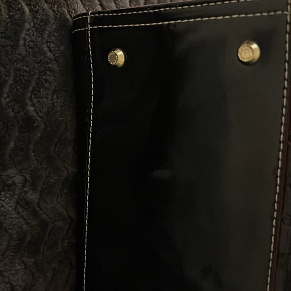 Acadia Italy Stamped Patent Leather bag with red and snake skin accents - Picture 6 of 6